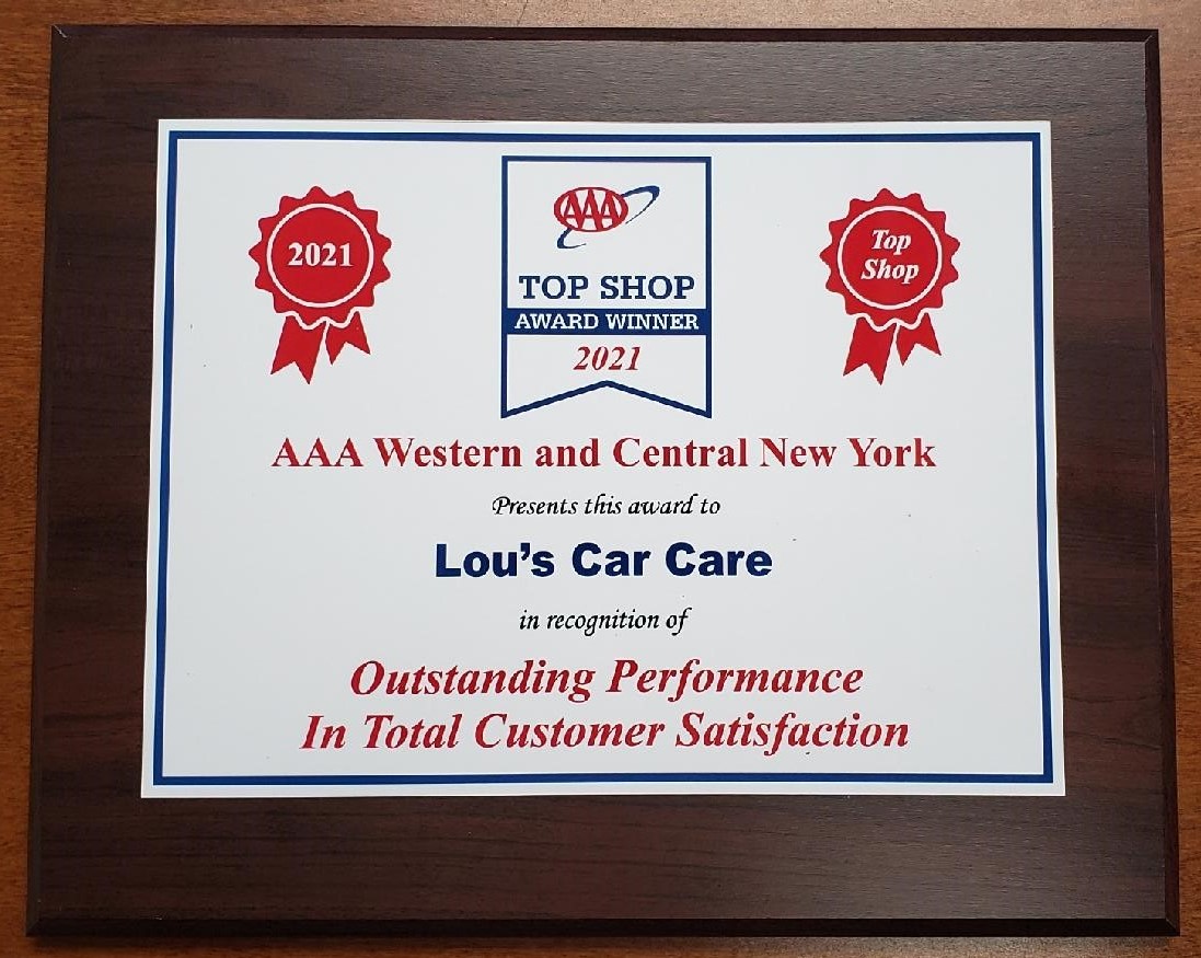 2021 AAA Top Shop Award | Lou's Car Care Center, Inc.